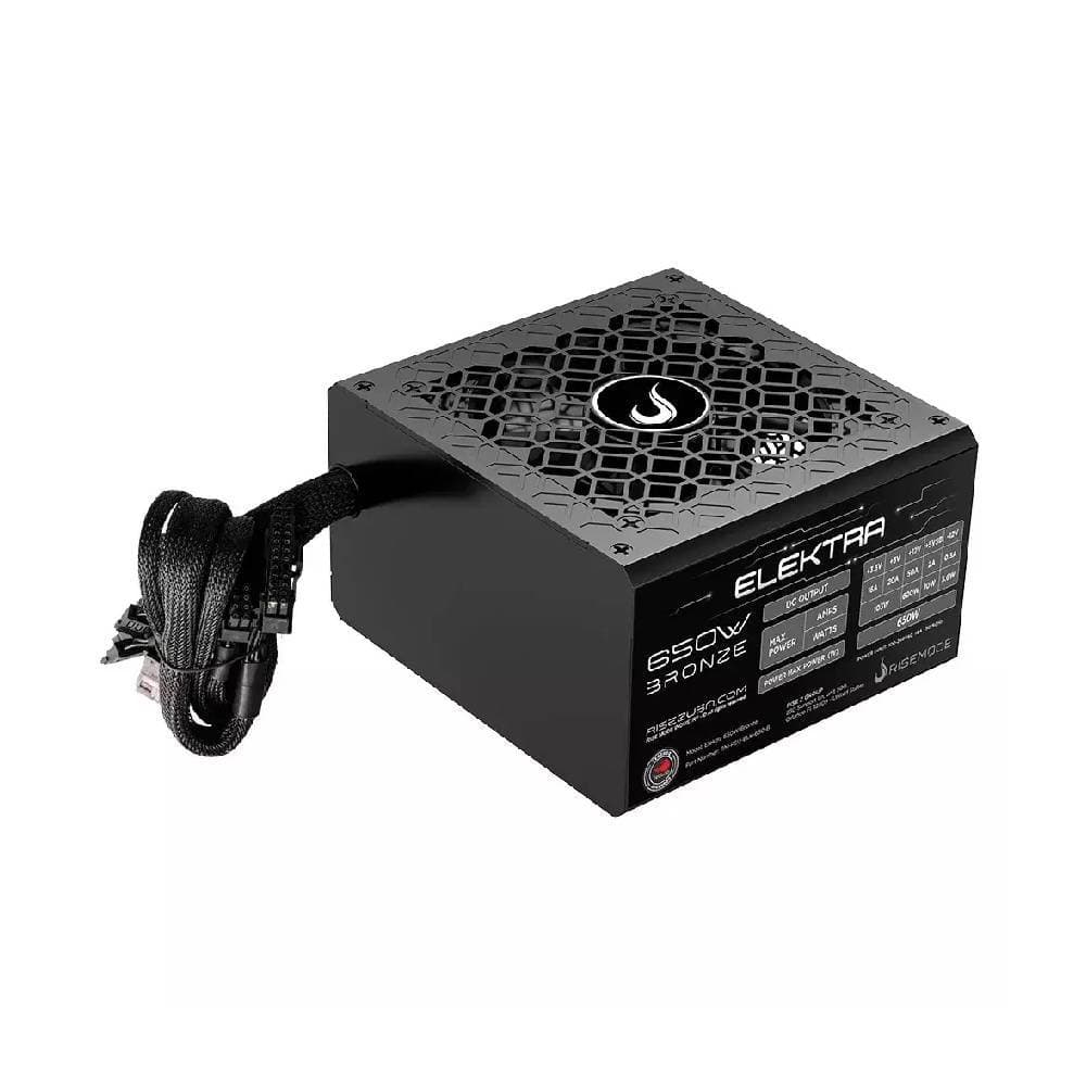 Fonte Gamer Rise Mode Elektra 650W 80 Plus Bronze PFC Ativo - RM-PSU-ELK-650-B