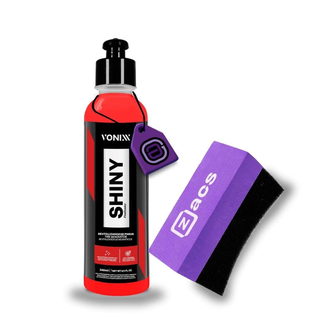 VONIXX SHINY 240ML + aplicador ZACS  - Pretinho preteador selante alto brilho duradouro toque seco