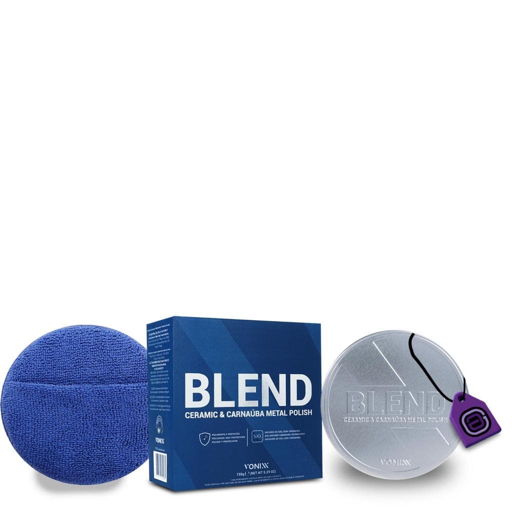 Vonixx Blend Metal Polish 150g + aplicador microfibra SiO2/carnaúba p/ metais