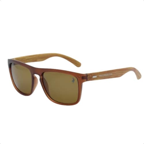 Óculos De Sol Masculino Polo London Club Haste Madeira Wood Acetato Premium Quadrado Proteção UV400