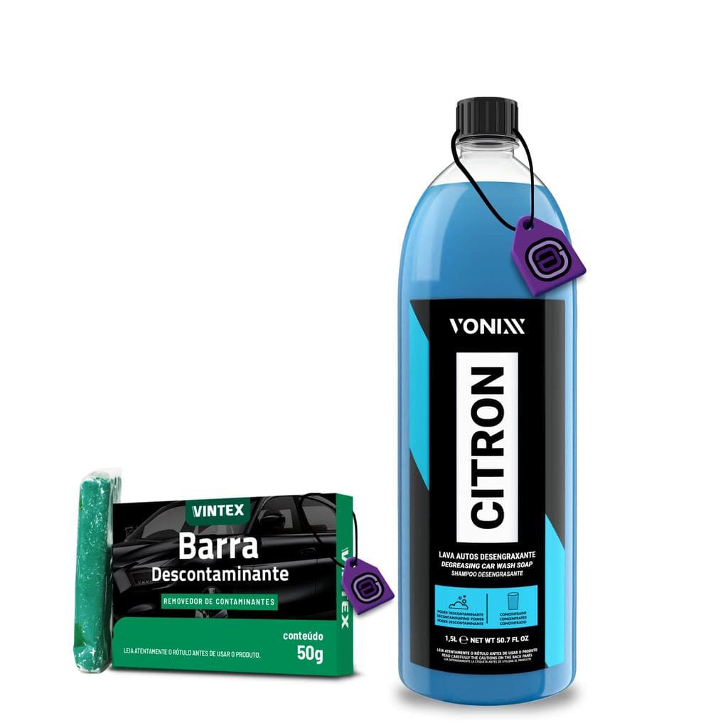 Kit Descontaminação: Vonixx Citron 1.5L + Clay Bar Vintex — pré‑polimento