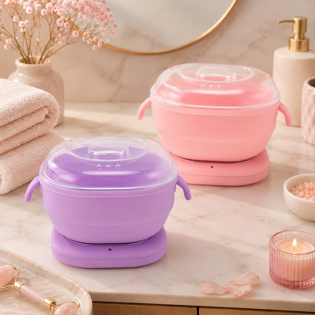 Aquecedor De Cera Dobrável De Silicone Rosae Roxo - Compacto, Leve e Fácil de Limpar