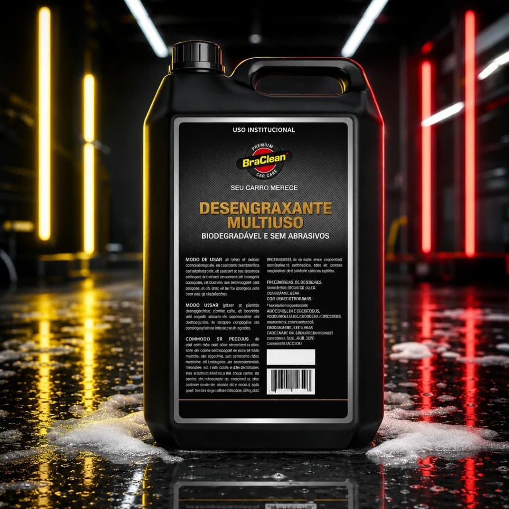 Shampoo Desengraxante BraClean 5L Lavagem Automotiva Geral Frota Veicular E Oficina Uso Externo