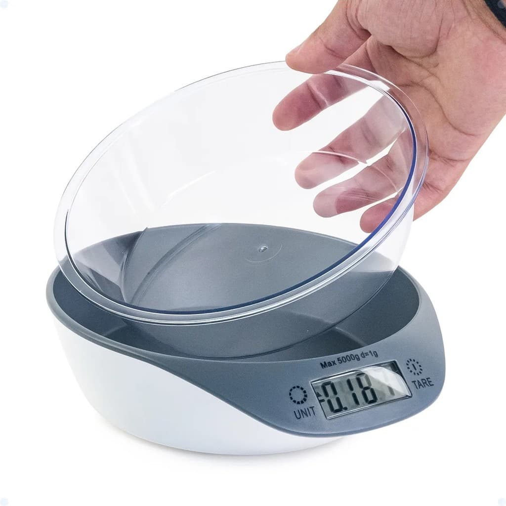Balança Digital de Cozinha com Tigela Removível - Alta Precisão 5kg