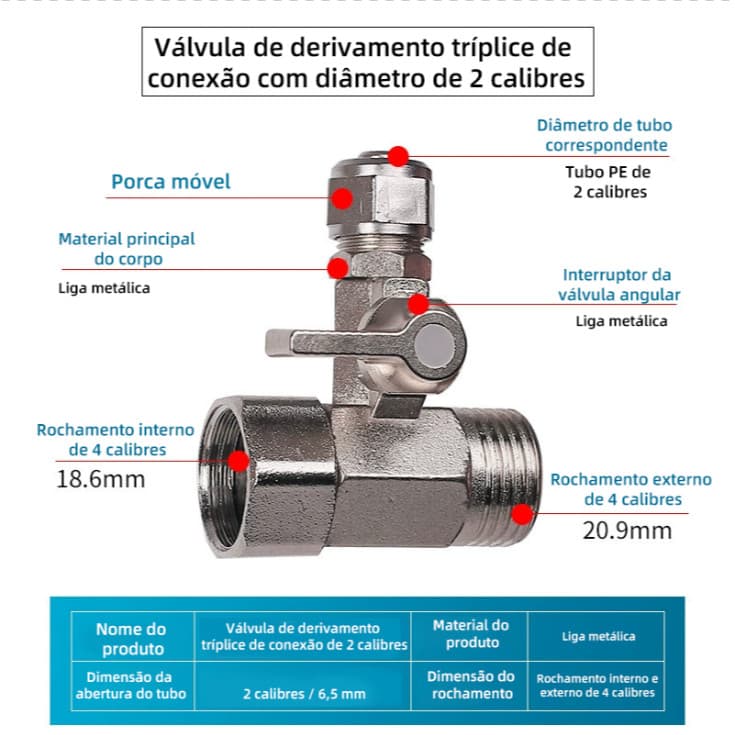 Adaptador Do Purificador Filtro De Água De Alimentação 1/2’‘ Torneira Da Válvula De Esfera Vendido(s) - Variação: