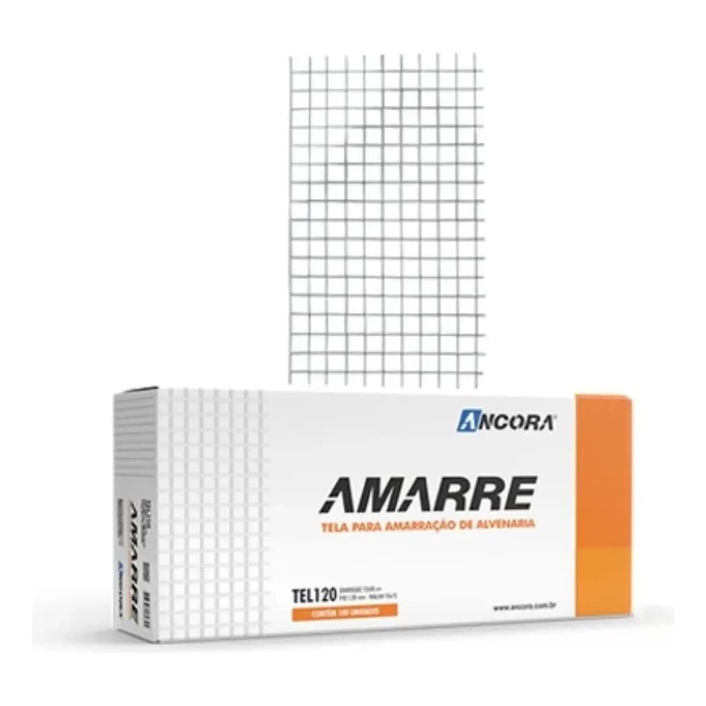 Kit 50 Tela Amarração Alvenaria 1,2x105x50cm Tl105 Galvanizada Blocos Fachada Reforço Construção Obra e Reforma