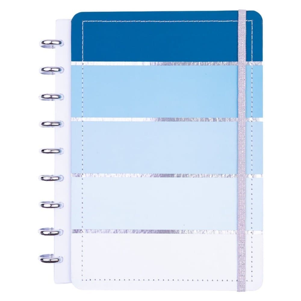 Caderno de Disco Reposicionável Capa Dura Listral Azul Grande Disko 60 Folhas 20 Folhas 11 Discos