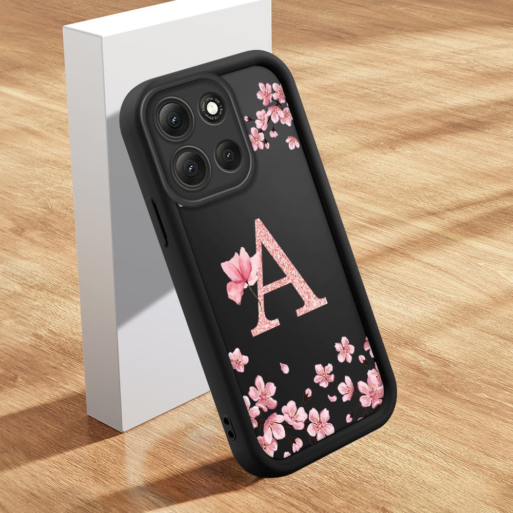 Capinha Letra Personalizada Para Motorola Moto G86 5G Capa De Celular Macia Silicone Protetora Preta Case DZ