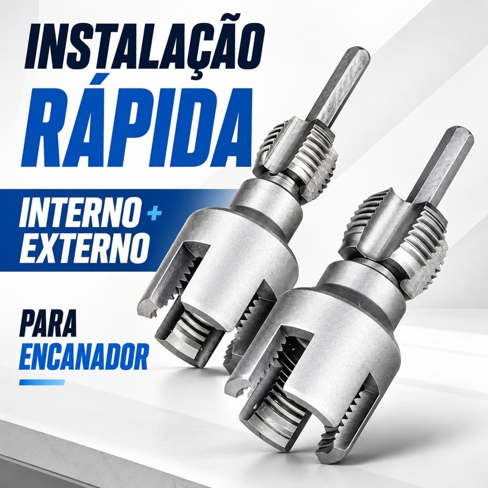 Kit Abridor de Rosca Tubo Cano Água 1/2 3/4 Interno e Externo Alta Resistência