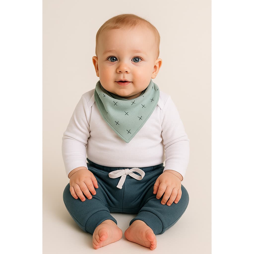 Look completo de Bebê (6 meses) Calça + Body + Babador