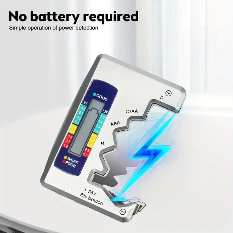 Testador Medidor De Pilhas Com Capacidade Da Bateria 1,5v LCD Mostrador Digital Teste Rápido Ferramentas Vendido(s)