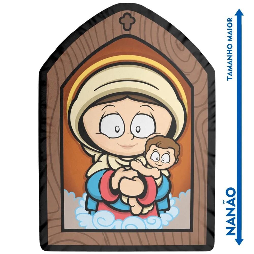 Nanão Boneco Almofada Mãe Rainha Santinhoz - Almofada Decorativa - Antialérgica - 36cm
