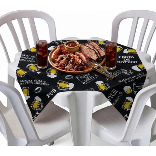 6/12/18 Toalhas de Mesa Tnt 70x70 Boteco Estampa Chopp - Bar Festa Decoração Aniversário Descartável