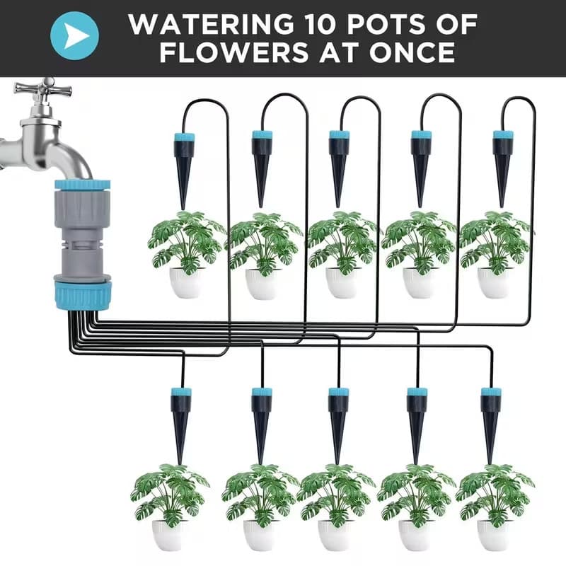 Kit de Irrigação por Gotejamento com Fluxo Ajustável de 10 Peças Vendido(s) - Variação: