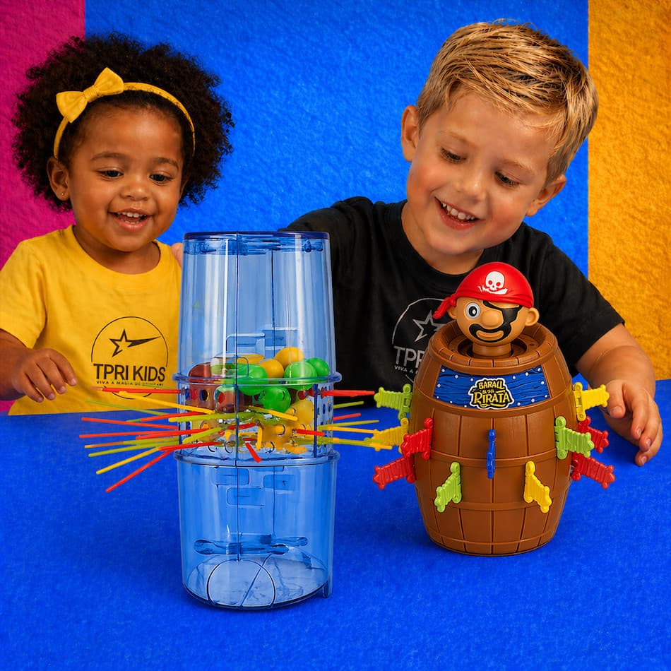 Kit 2 Brinquedos Educacionais Infantis Tira Varetas + Pula Pirata Coordenação