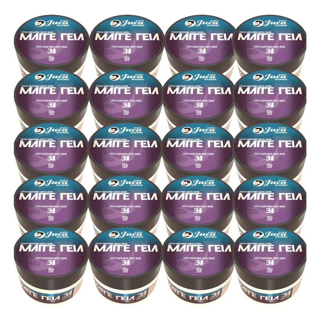 Kit 20un Pomada Modeladora Capilar Matte Teia 100g Juca For