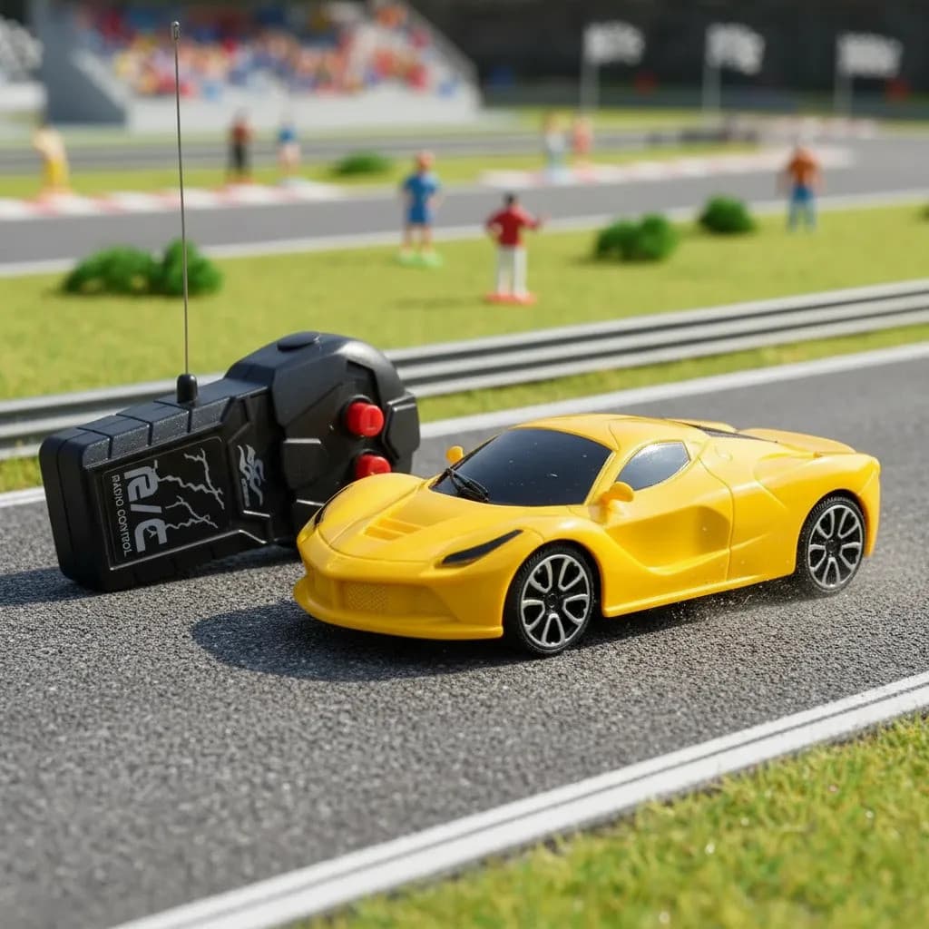 Carrinho Controle Remoto Esportivo Amarelo Pop Brinquedos Amarelo Brinquedo Menino Presente