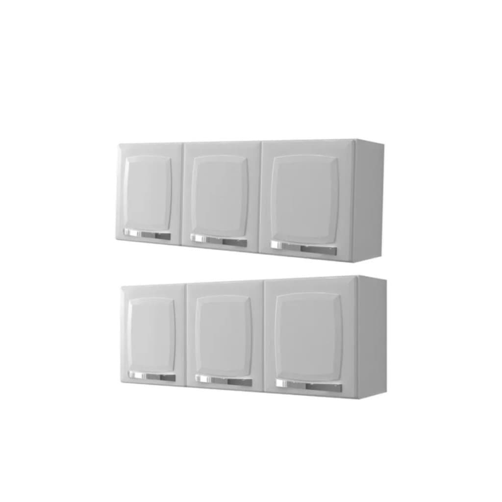 Kit 2 Armarios Aereos Itatiaia Rose 3 Portas Aco Cozinha