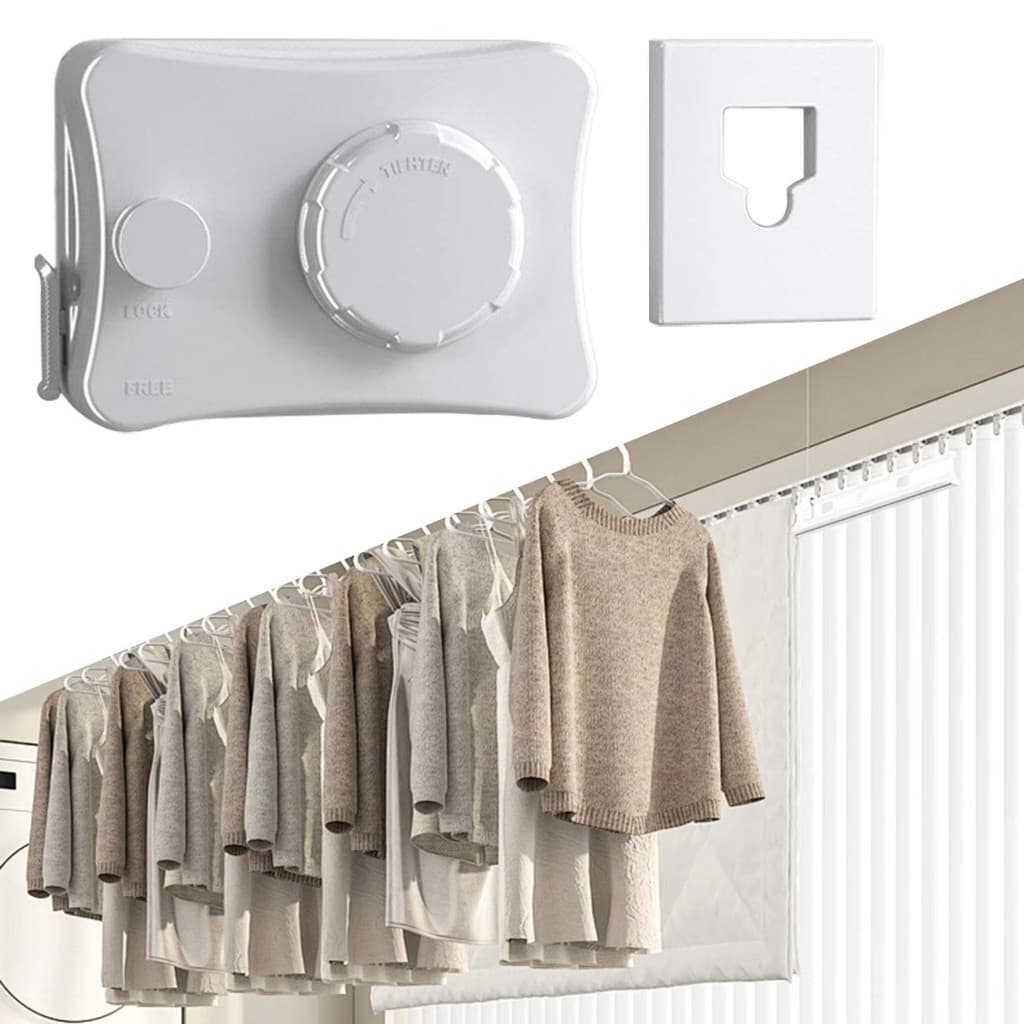 Linha De Lavanderia De Aço Inoxidável Varal Retrátil Ajustável Para Secagem De Roupas Internas E Externas Invisíve  Pret