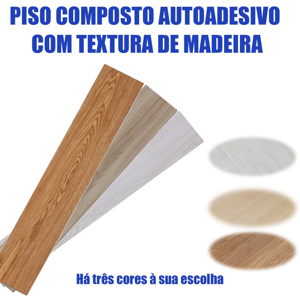 Kit com 12 Placas Piso composto autoadesivo com textura de madeira 91.5x15.2cm Vendido(s) - 1001（12pcs）