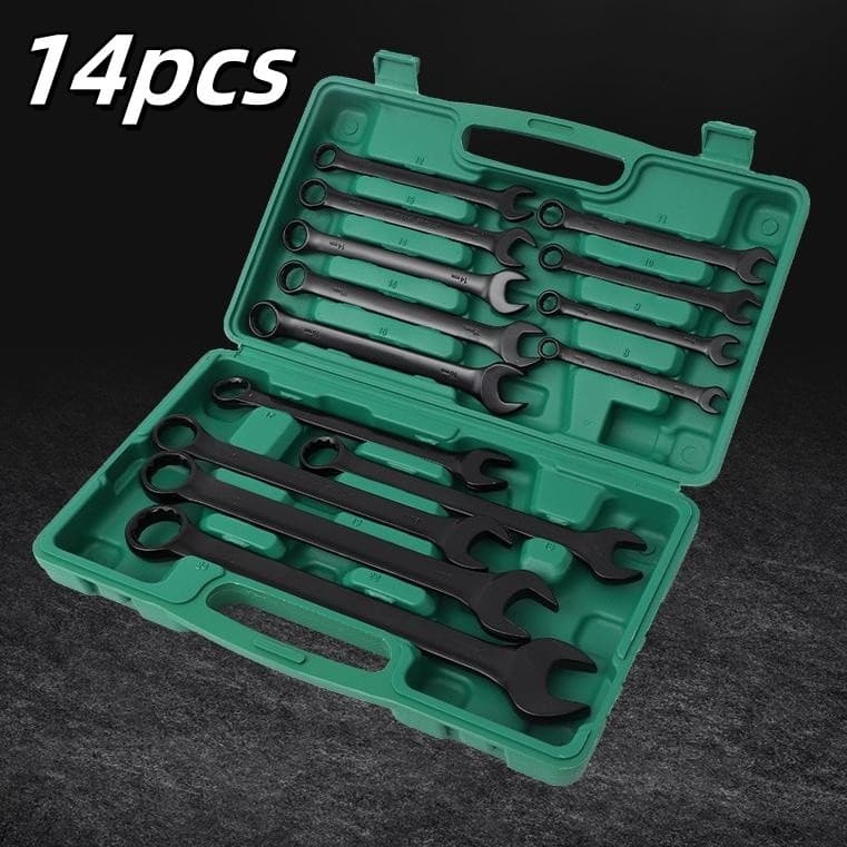Kit Jogo De Chave Combinada 8 A 24 mm Boca Estrela Aço Cromo Profissional Maleta 14 Peças no Pix - Variação: