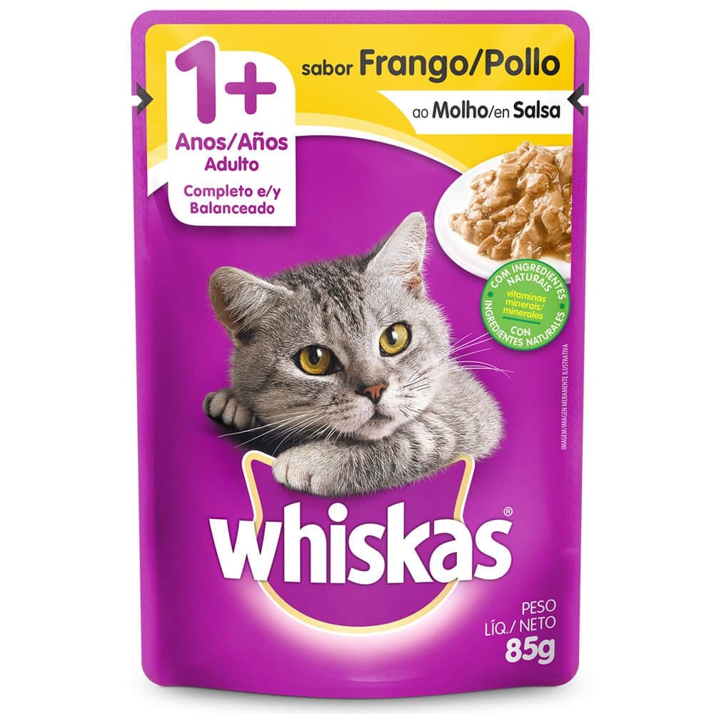 Ração Úmida Gatos Adultos Frango ao Molho Sachê 85g