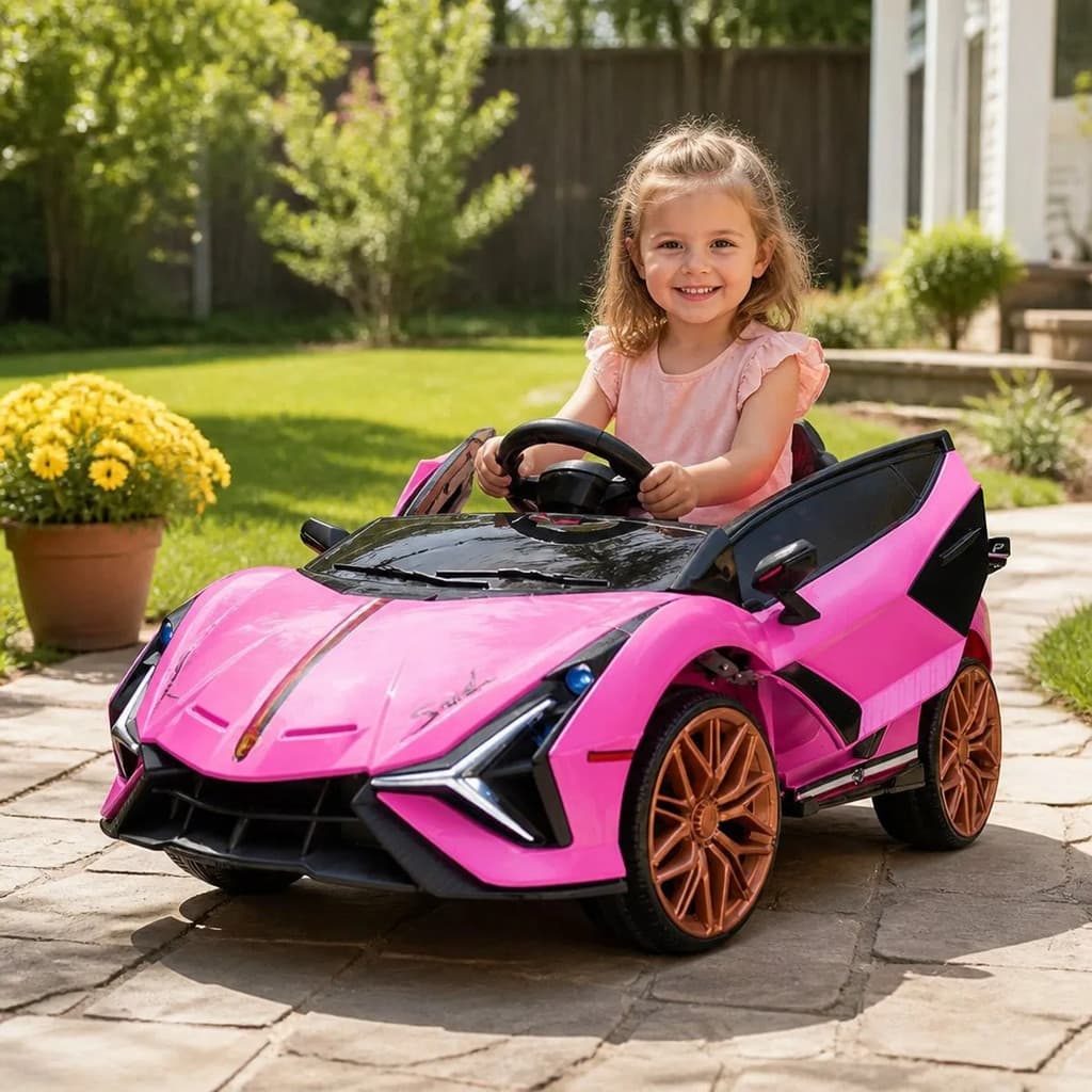 Carro Carrinho Elétrico Infantil Esportivo Controle Remoto 12v Menina Criança Som Led