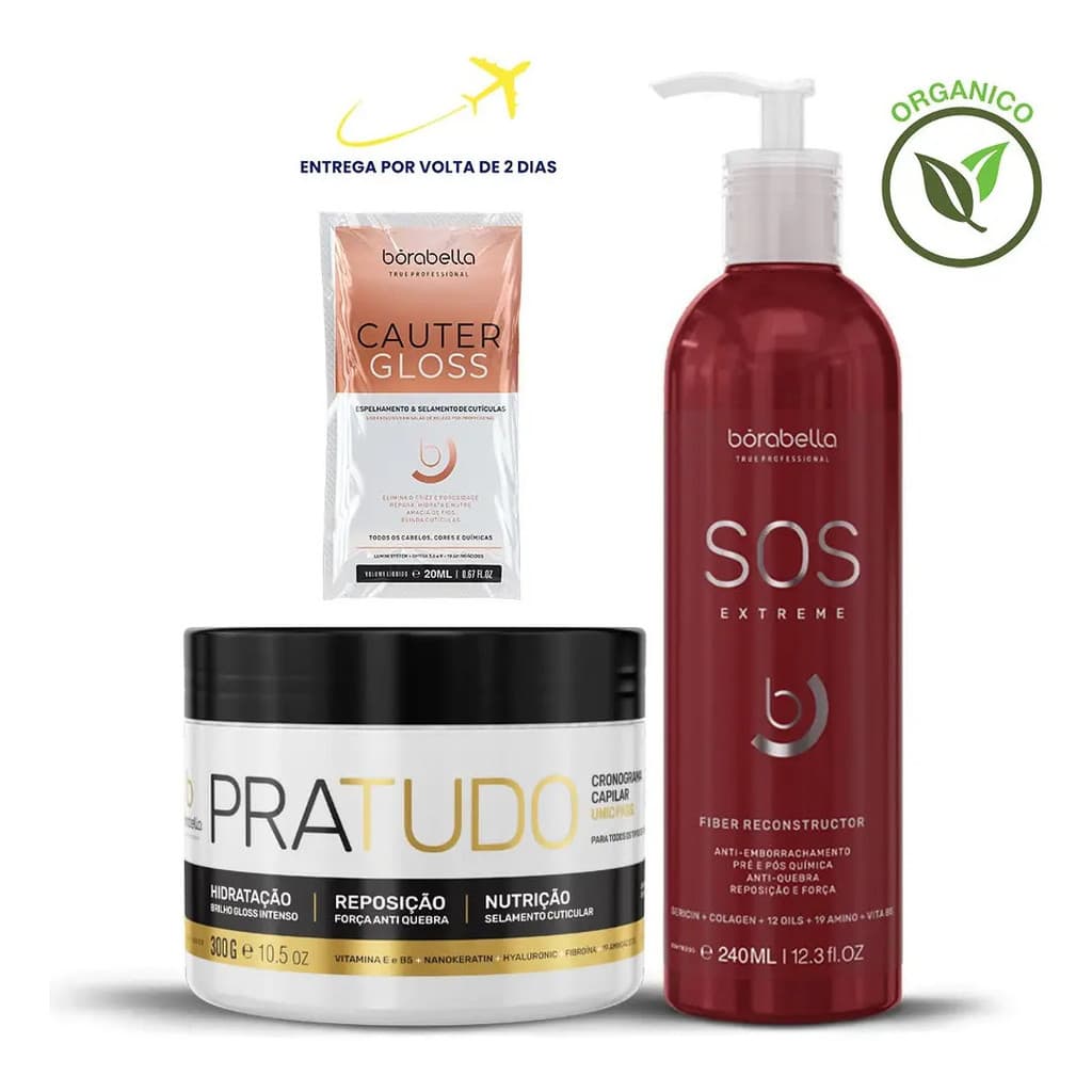Borabella Máscara Pra Tudo + Reconstrutor Sos Extreme 240ml