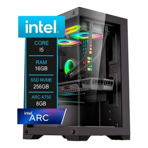 Pc Gamer Intel Core I5, Arc A750 8gb, 16gb Ddr4, 256gb Nvme
