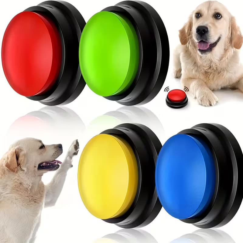 Botão De Treino Gravador De Voz Audio Adestramento Pet Cachorro Cores Aleatorio Comunicação Vendido(s) - Variação: