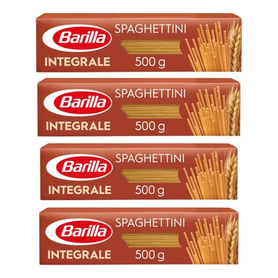 Macarrão Barilla Spaguetti Integrale Kit Com 4 X 500g