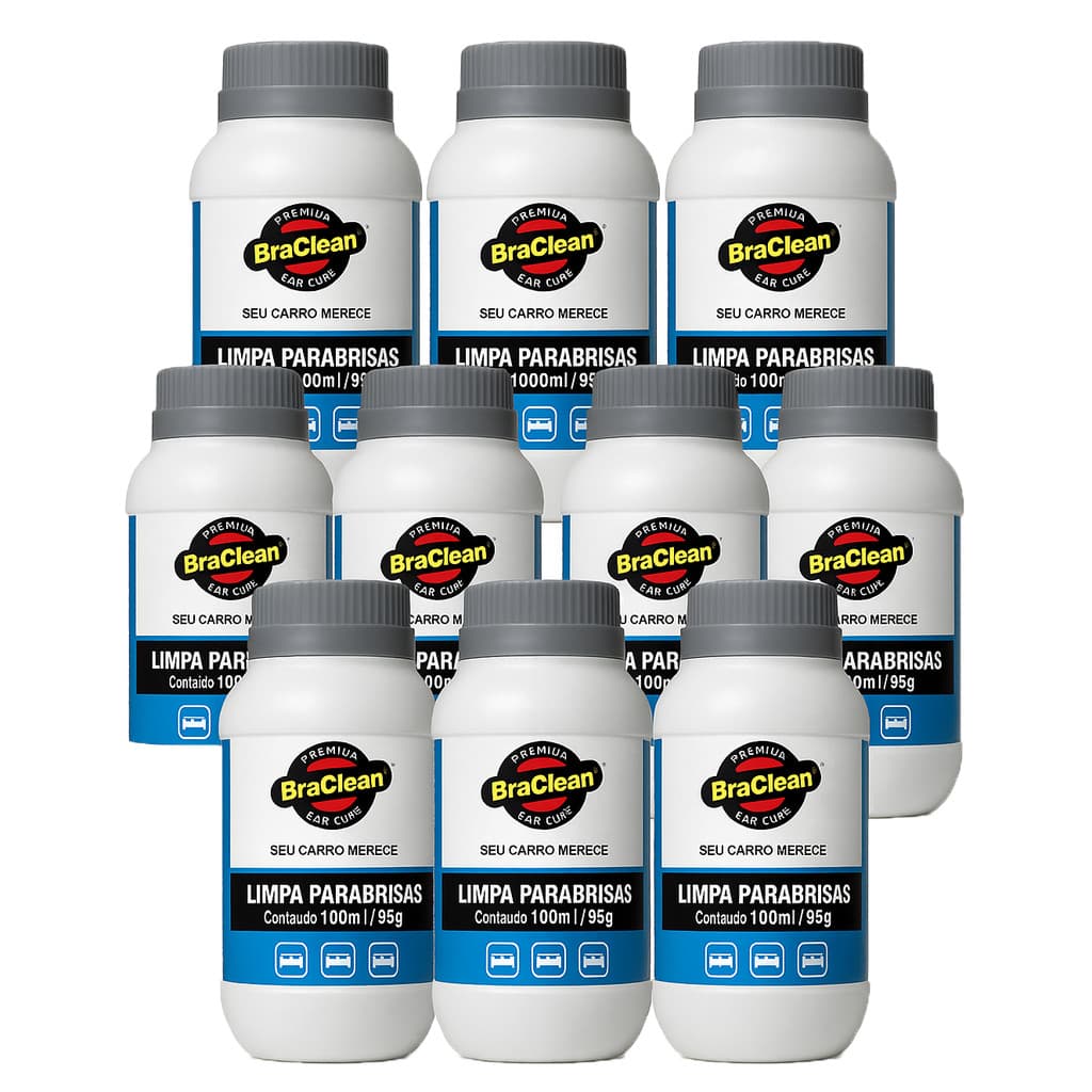 Melhor Kit 10 Limpa Parabrisas 100ml limpeza rápida e prática para o dia a dia BraClean