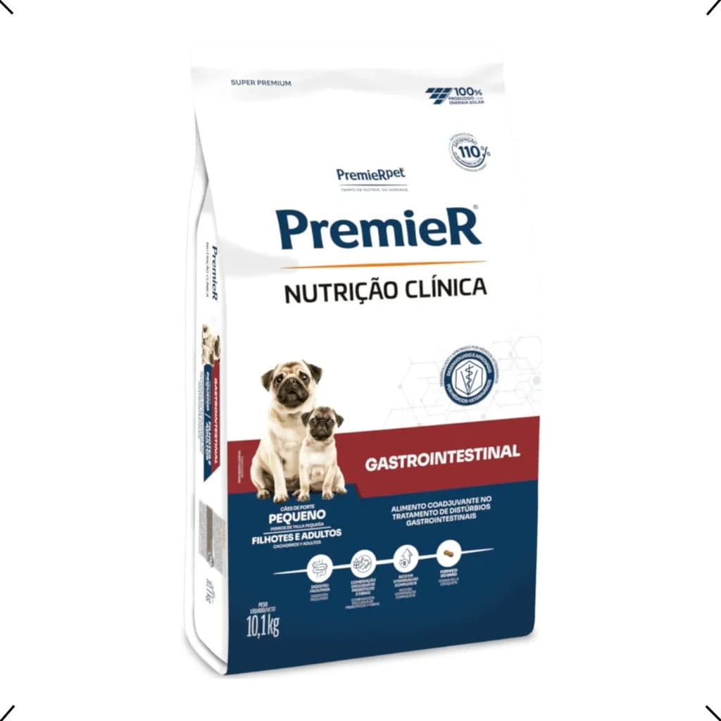 Premier Ração Cães Nutrição Clínica Gastrointestinal Porte Pequeno Sabor Frango 10kg