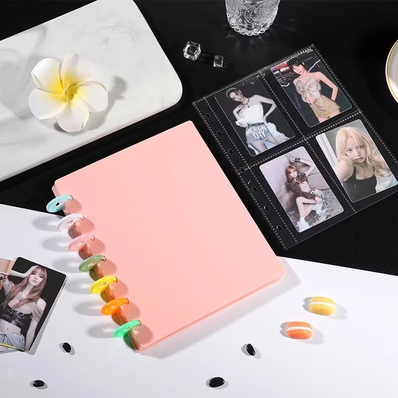 Álbum de Cartões Furo de Cogumelo para Fotocards de Idol & Fotos 3 Polegadas 4 Grid Portátil Resistente Vendido(s) - Pre