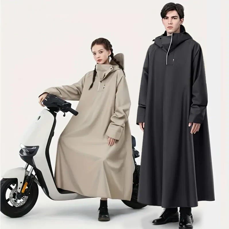 Capa de Chuva Impermeável e Respirável de Manga Comprida Para Motocicleta em Tecido Oxford, Unissex Vendido(s) - Preto X