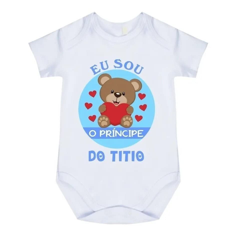 Body Bebê Personalizado Body Infantil Eu Sou O Príncipe Do Titio Body Bebê Menino Presente Estampado Manga Curta P ao GG
