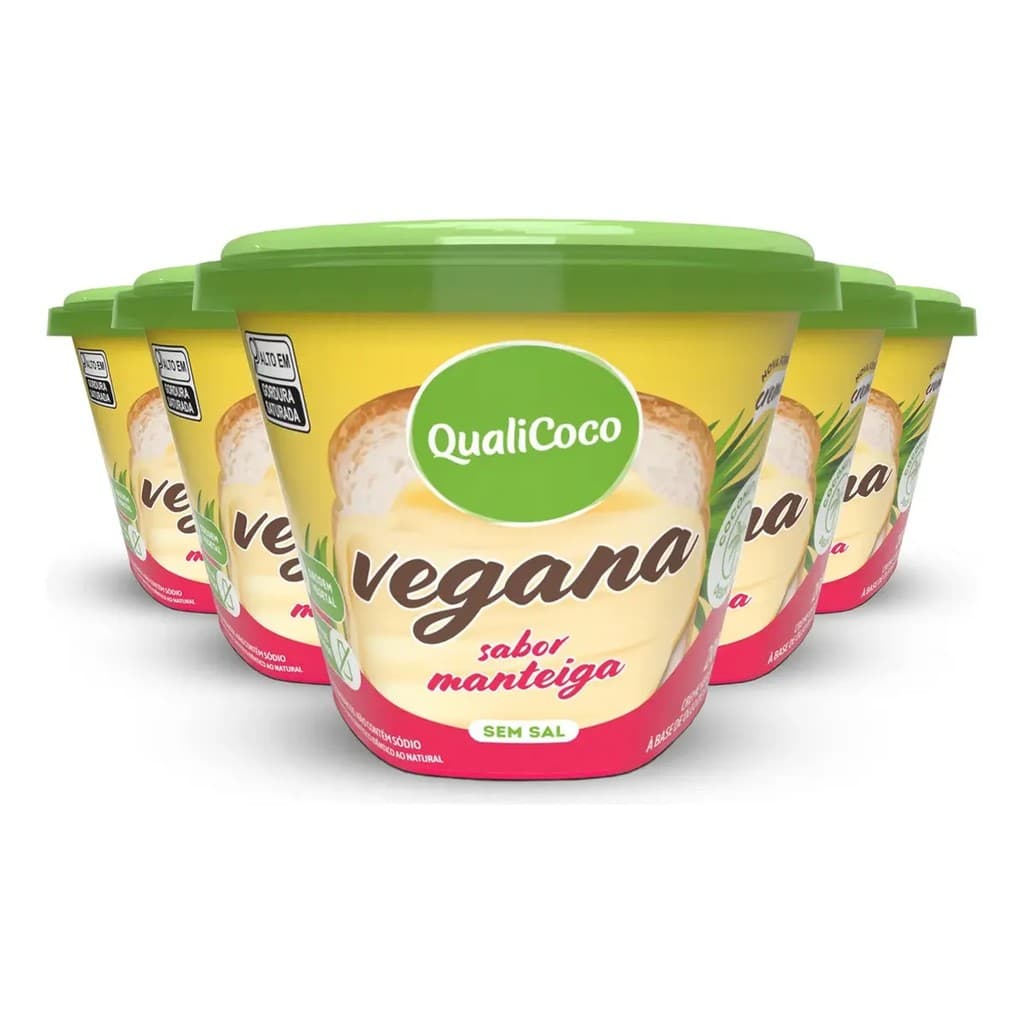 Kit 6 Manteiga De Coco Qualicoco 200g Sabor Manteiga S/ Sal