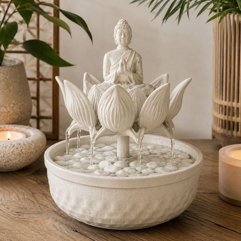 Fonte de Mesa Buda & Lótus Zen