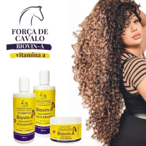 Kit Crescimento Acelerado Força de Cavalo Shampoo, Condicionador e Máscara -Tratamento Capilar - Shampoo