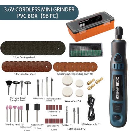 Kit 96 peças Mini Esmerilhadeira Sem Fio Conjunto De Elétrica Polidora Kit De Perfuratriz no Pix 4.97 Variação: