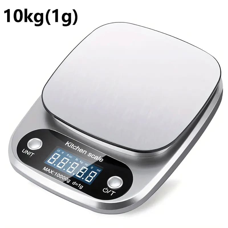 Balança digital 10kg/1g Teclado De Aço Inoxidável Para Pesagem De Alimentos , Café , Bateria AAA , Equipamento De Cozime