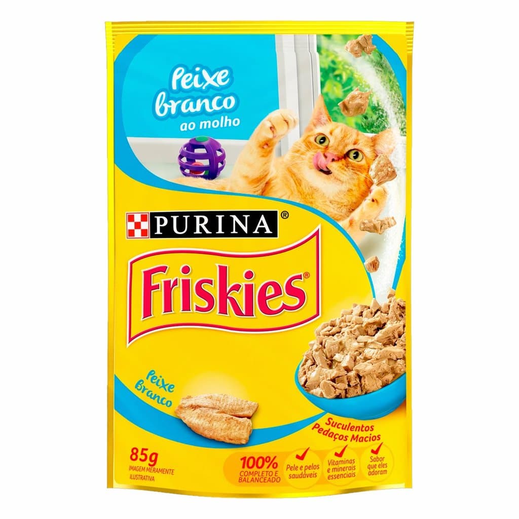 Ração Úmida Gatos Peixe Branco ao Molho Sachê 85g