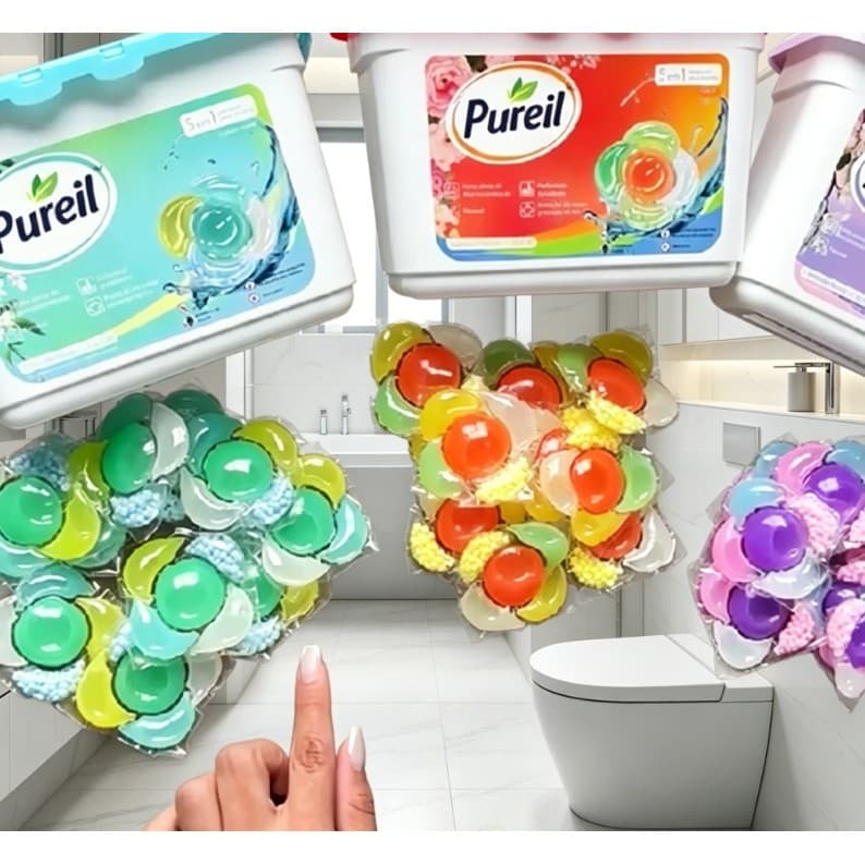 Detergente em Cápsulas para Lavar Roupas Limpeza Eficiente Aroma Duradouro Lavanderia