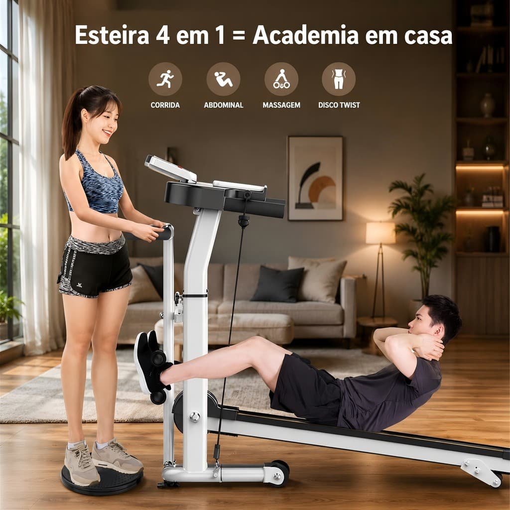 Esteira de Caminhada Mecânica Self Machine com Display suporta 120kg