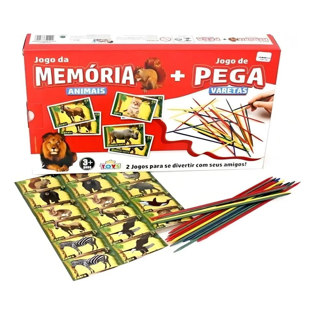 Jogo Educativo 2 Em 1 Mini Toys: Memória E Pega Varetas