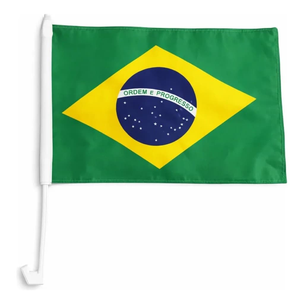 Bandeira do Brasil Pequena para Carro - 30x21cm com Suporte