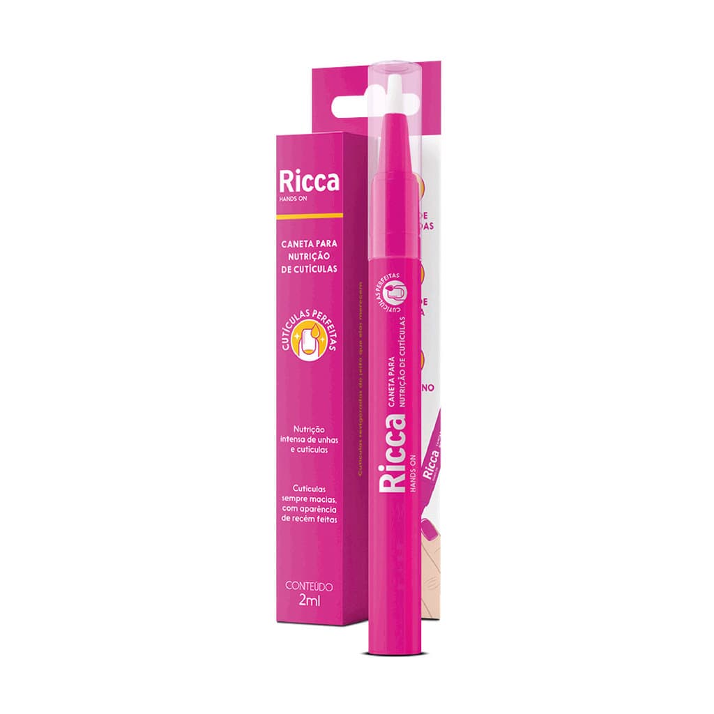 Caneta Nutrição de Cutículas 2ml Ricca| Com Óleos Naturais e Vitaminas | Hidratação e Nutrição