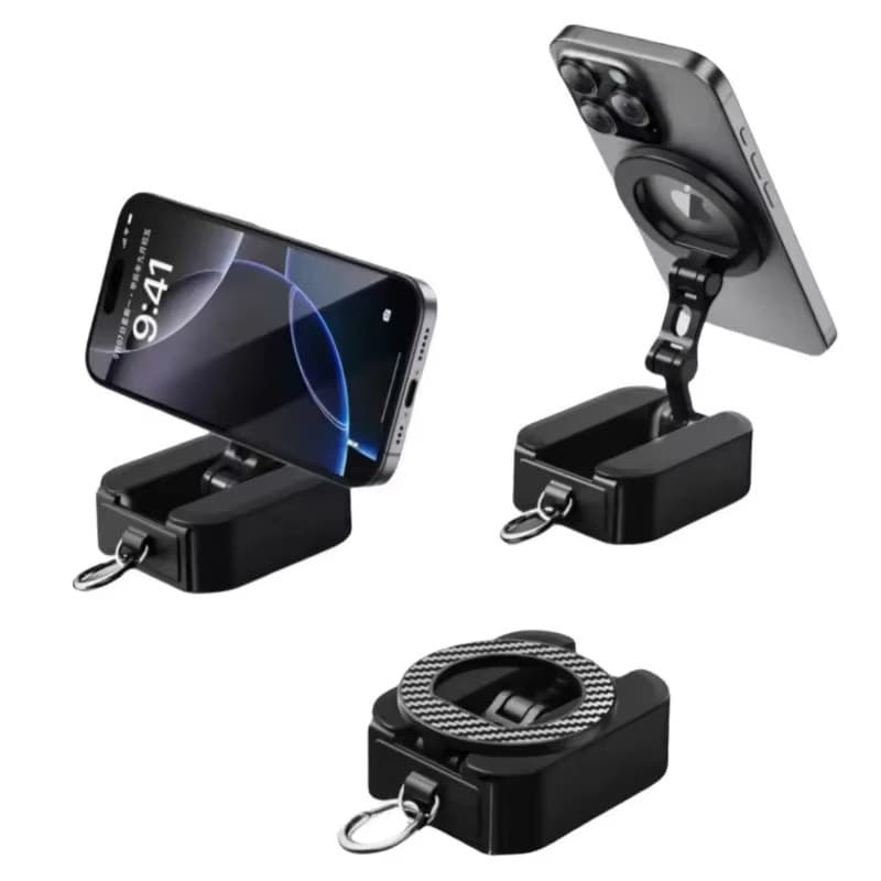 Suporte magnético dobrável, portátil, giratório e ajustável para telefone, adequado para viagens, avião, trem e mesa. Av