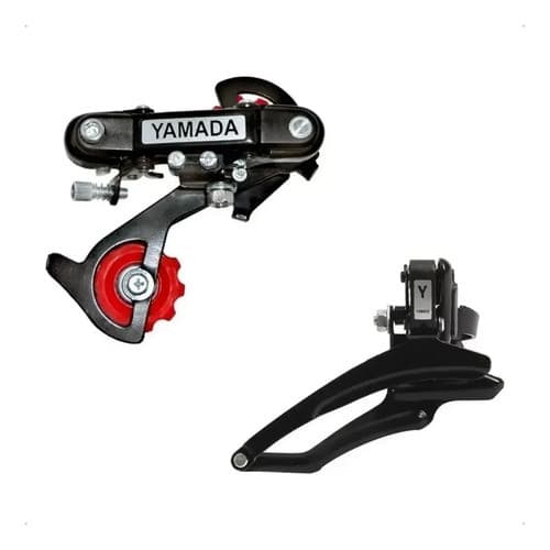 Câmbio Dianteiro + Traseiro 31,8mm Yamada 6v 7v Bike Mtb