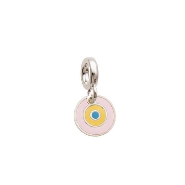 BERLOQUE DE PRATA OLHO GREGO ROSA CLARO AMARELO AZUL CLARO
